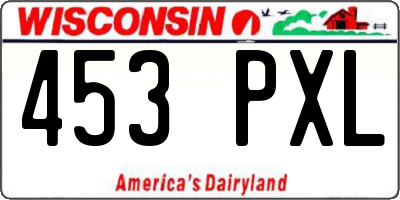 WI license plate 453PXL