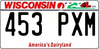 WI license plate 453PXM