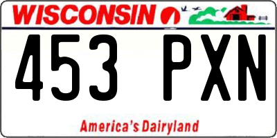 WI license plate 453PXN