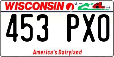 WI license plate 453PXO