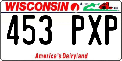 WI license plate 453PXP