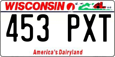 WI license plate 453PXT