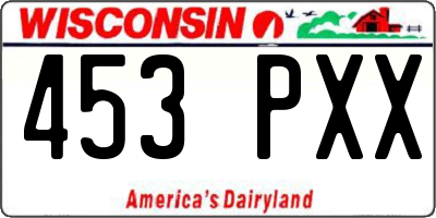 WI license plate 453PXX