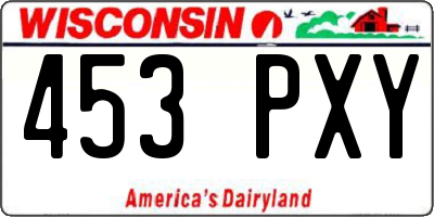 WI license plate 453PXY