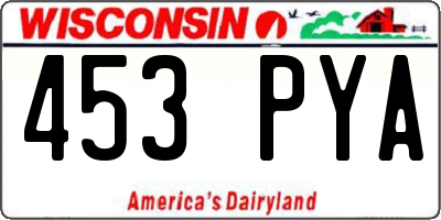 WI license plate 453PYA