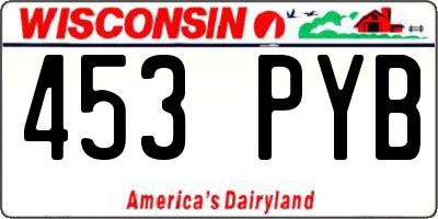 WI license plate 453PYB