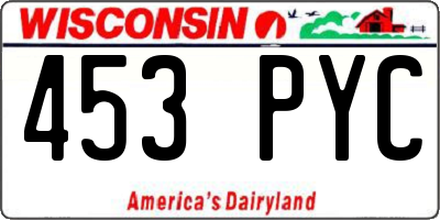 WI license plate 453PYC