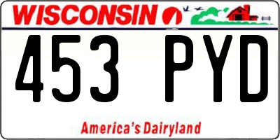 WI license plate 453PYD