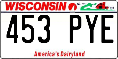 WI license plate 453PYE