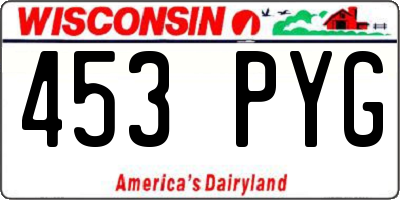 WI license plate 453PYG