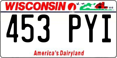 WI license plate 453PYI