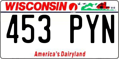 WI license plate 453PYN
