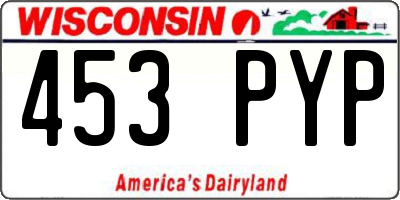 WI license plate 453PYP