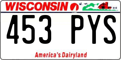 WI license plate 453PYS