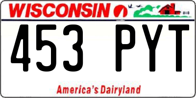 WI license plate 453PYT