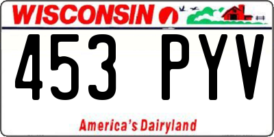 WI license plate 453PYV