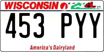 WI license plate 453PYY