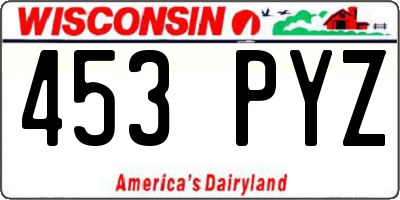 WI license plate 453PYZ