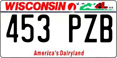 WI license plate 453PZB
