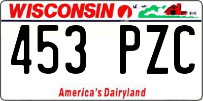 WI license plate 453PZC