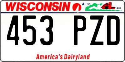 WI license plate 453PZD