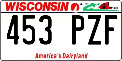 WI license plate 453PZF