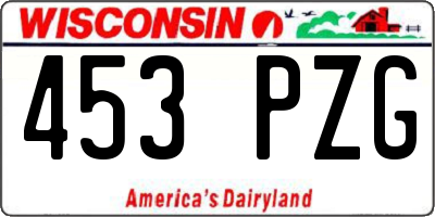 WI license plate 453PZG