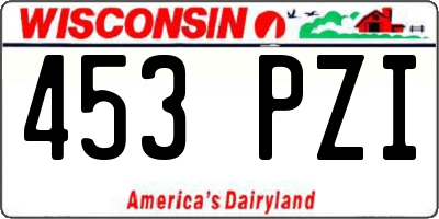 WI license plate 453PZI