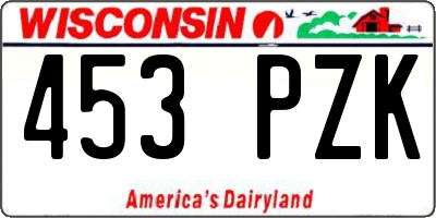 WI license plate 453PZK