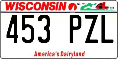 WI license plate 453PZL
