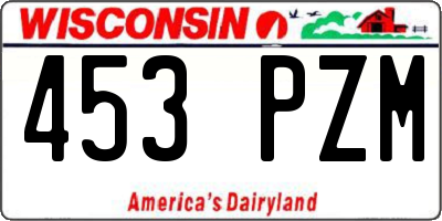 WI license plate 453PZM