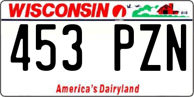 WI license plate 453PZN