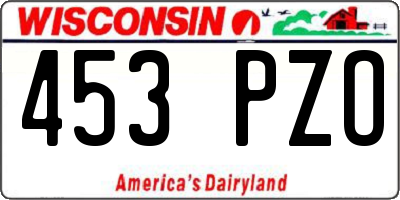 WI license plate 453PZO