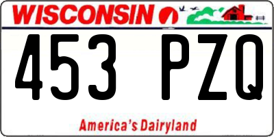 WI license plate 453PZQ