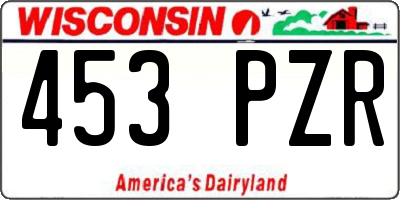 WI license plate 453PZR