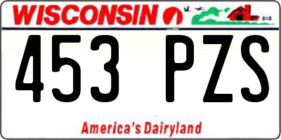 WI license plate 453PZS
