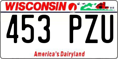 WI license plate 453PZU