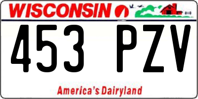 WI license plate 453PZV