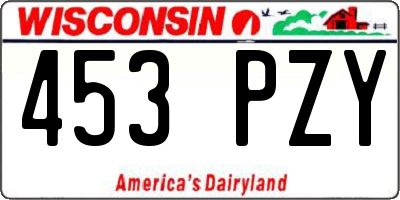 WI license plate 453PZY