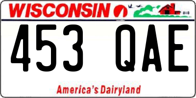 WI license plate 453QAE