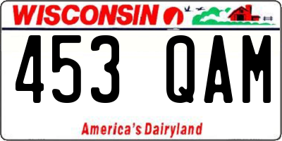 WI license plate 453QAM