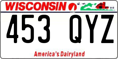 WI license plate 453QYZ