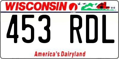 WI license plate 453RDL