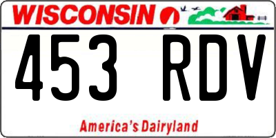 WI license plate 453RDV