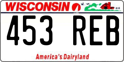 WI license plate 453REB
