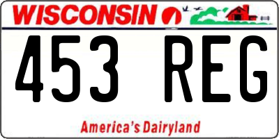 WI license plate 453REG