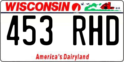 WI license plate 453RHD