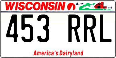 WI license plate 453RRL