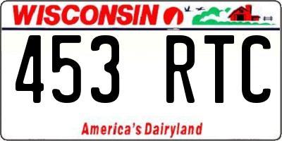 WI license plate 453RTC