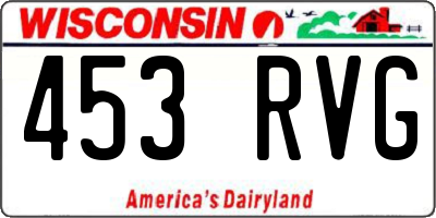 WI license plate 453RVG